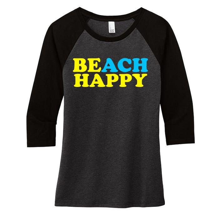 Beach Happy Women's Tri-Blend 3/4-Sleeve Raglan Shirt