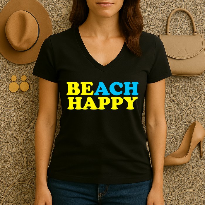 Beach Happy Women's V-Neck T-Shirt