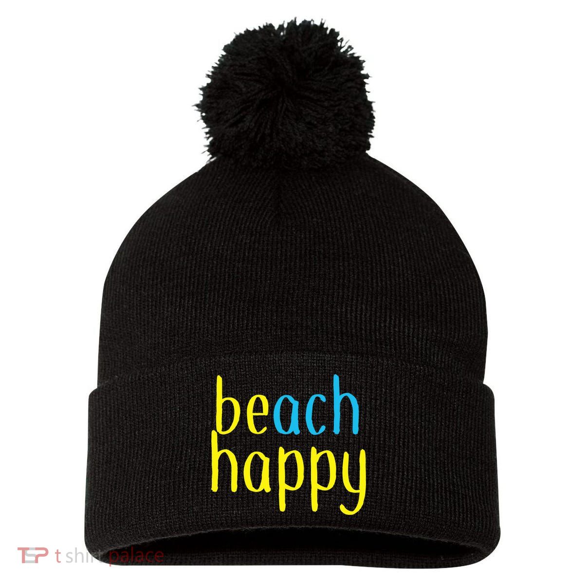 Beach Happy (Be Happy) Pom Pom 12in Knit Beanie
