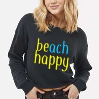 Beach Happy (Be Happy) Cropped Pullover Crew