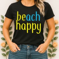 Beach Happy (Be Happy) Womens T-Shirt
