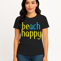 Beach Happy (Be Happy) Womens T-Shirt