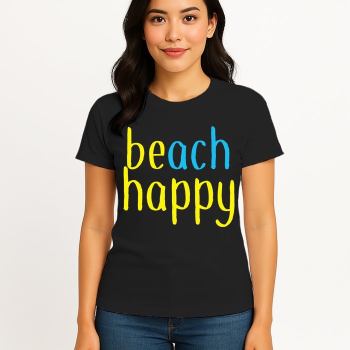 Beach Happy (Be Happy) Womens T-Shirt
