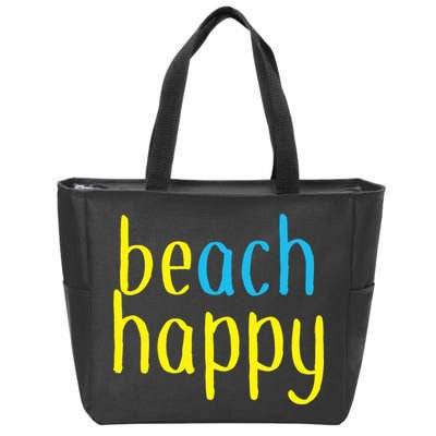 Beach Happy (Be Happy) Zip Tote Bag