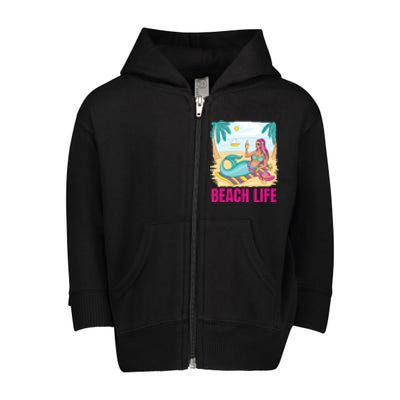 Beach Life Mermaid Toddler Zip Fleece Hoodie