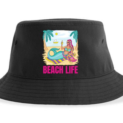 Beach Life Mermaid Sustainable Bucket Hat