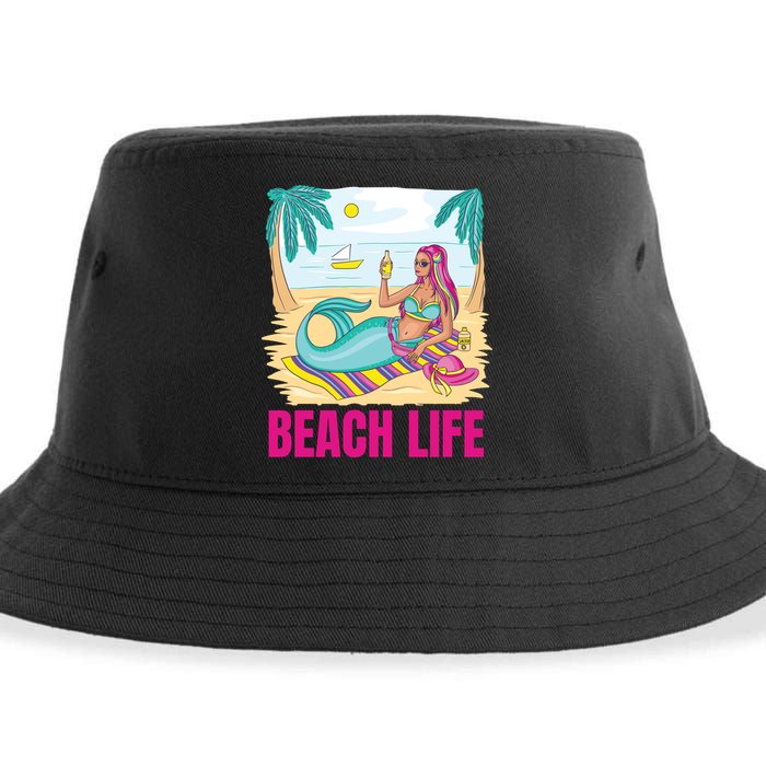 Beach Life Mermaid Sustainable Bucket Hat