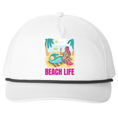 Beach Life Mermaid Snapback Five-Panel Rope Hat