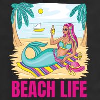 Beach Life Mermaid Adult Drive Performance Visor