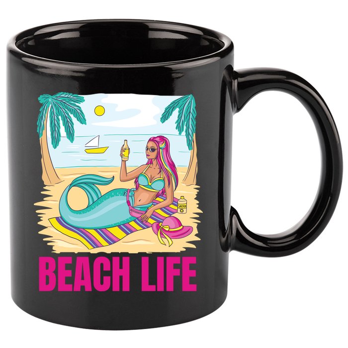 Beach Life Mermaid 11oz C Handle Ceramic Mug