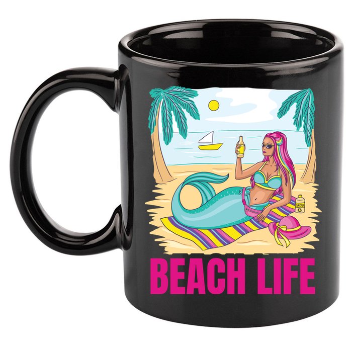 Beach Life Mermaid 11oz C Handle Ceramic Mug