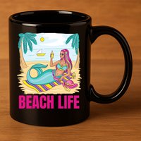 Beach Life Mermaid 11oz C Handle Ceramic Mug