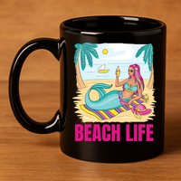 Beach Life Mermaid 11oz C Handle Ceramic Mug