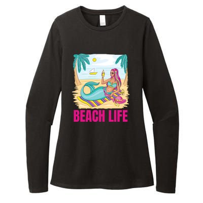 Beach Life Mermaid Womens CVC Long Sleeve Shirt