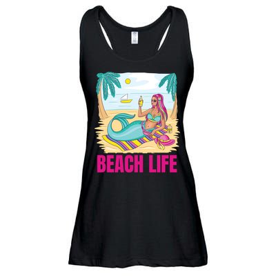 Beach Life Mermaid Ladies Essential Flowy Tank