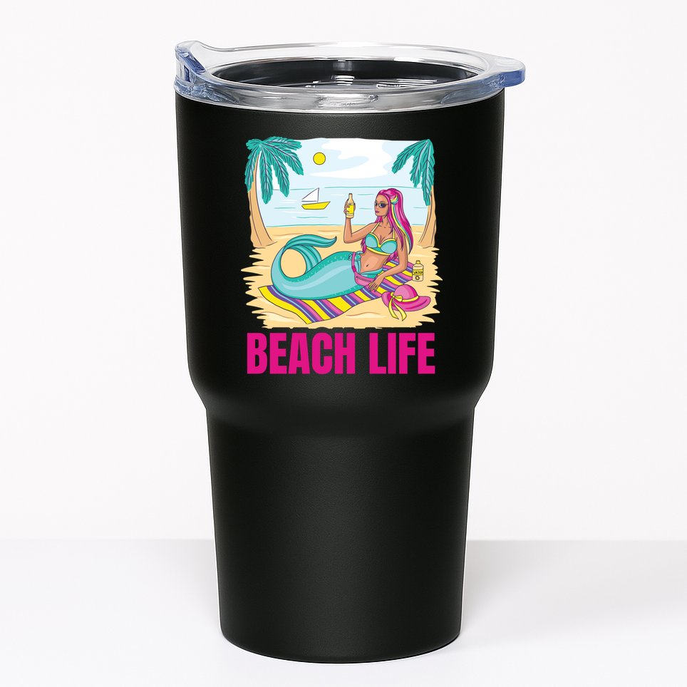 Beach Life Mermaid Tumbler