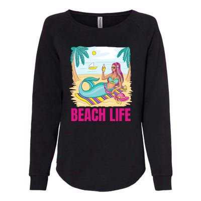 Beach Life Mermaid Womens California Wash Sweatshirt