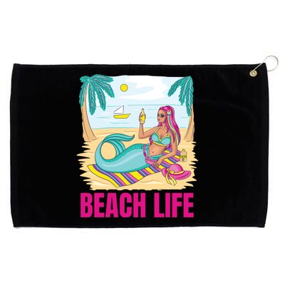 Beach Life Mermaid Grommeted Golf Towel