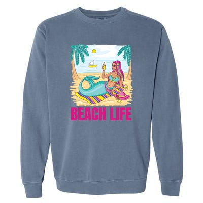 Beach Life Mermaid Garment-Dyed Sweatshirt