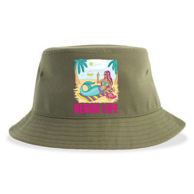 Beach Life Mermaid Sustainable Bucket Hat