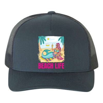 Beach Life Mermaid Yupoong Adult 5-Panel Trucker Hat