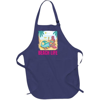 Beach Life Mermaid Full-Length Apron With Pockets