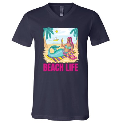 Beach Life Mermaid V-Neck T-Shirt