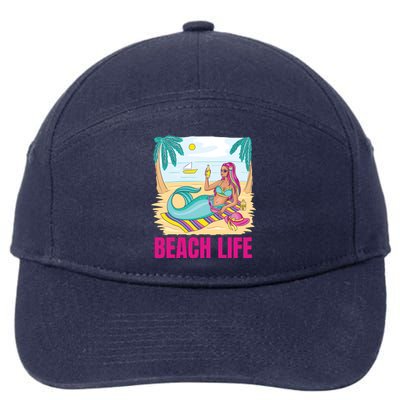 Beach Life Mermaid 7-Panel Snapback Hat