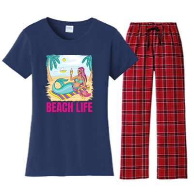 Beach Life Mermaid Women's Flannel Pajama Set