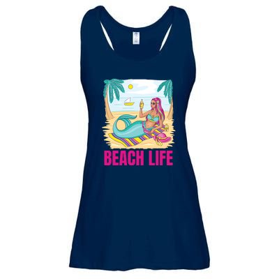 Beach Life Mermaid Ladies Essential Flowy Tank