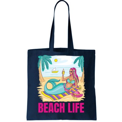 Beach Life Mermaid Tote Bag