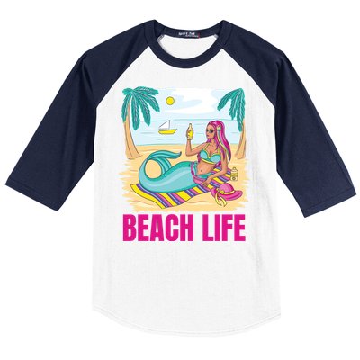 Beach Life Mermaid Baseball Sleeve Shirt