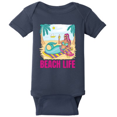 Beach Life Mermaid Baby Bodysuit