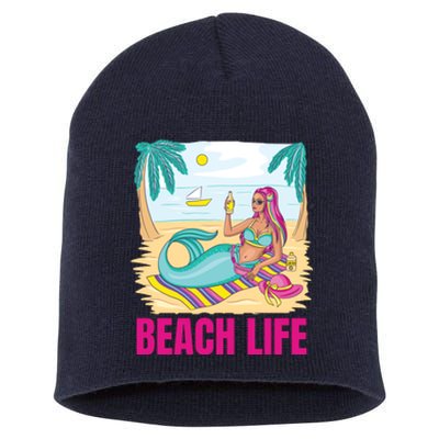 Beach Life Mermaid Short Acrylic Beanie