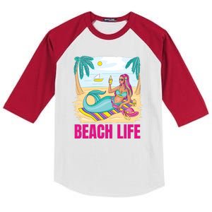 Beach Life Mermaid Kids Colorblock Raglan Jersey