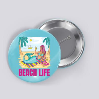 Beach Life Mermaid Button