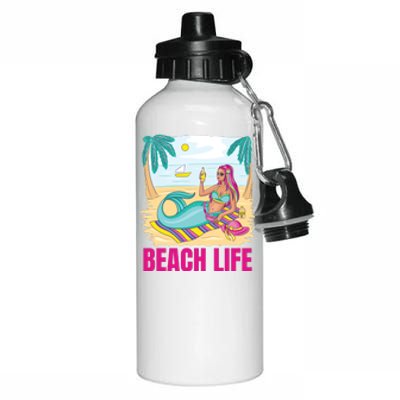 Beach Life Mermaid Aluminum Water Bottle