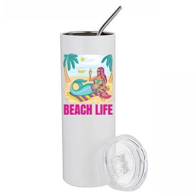 Beach Life Mermaid Stainless Steel Tumbler