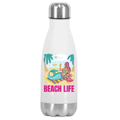 Beach Life Mermaid Stainless Steel Insulated Water Bottle