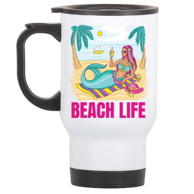 Beach Life Mermaid Stainless Steel Travel Mug