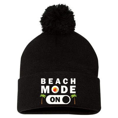 Beach Mode On Pom Pom 12in Knit Beanie