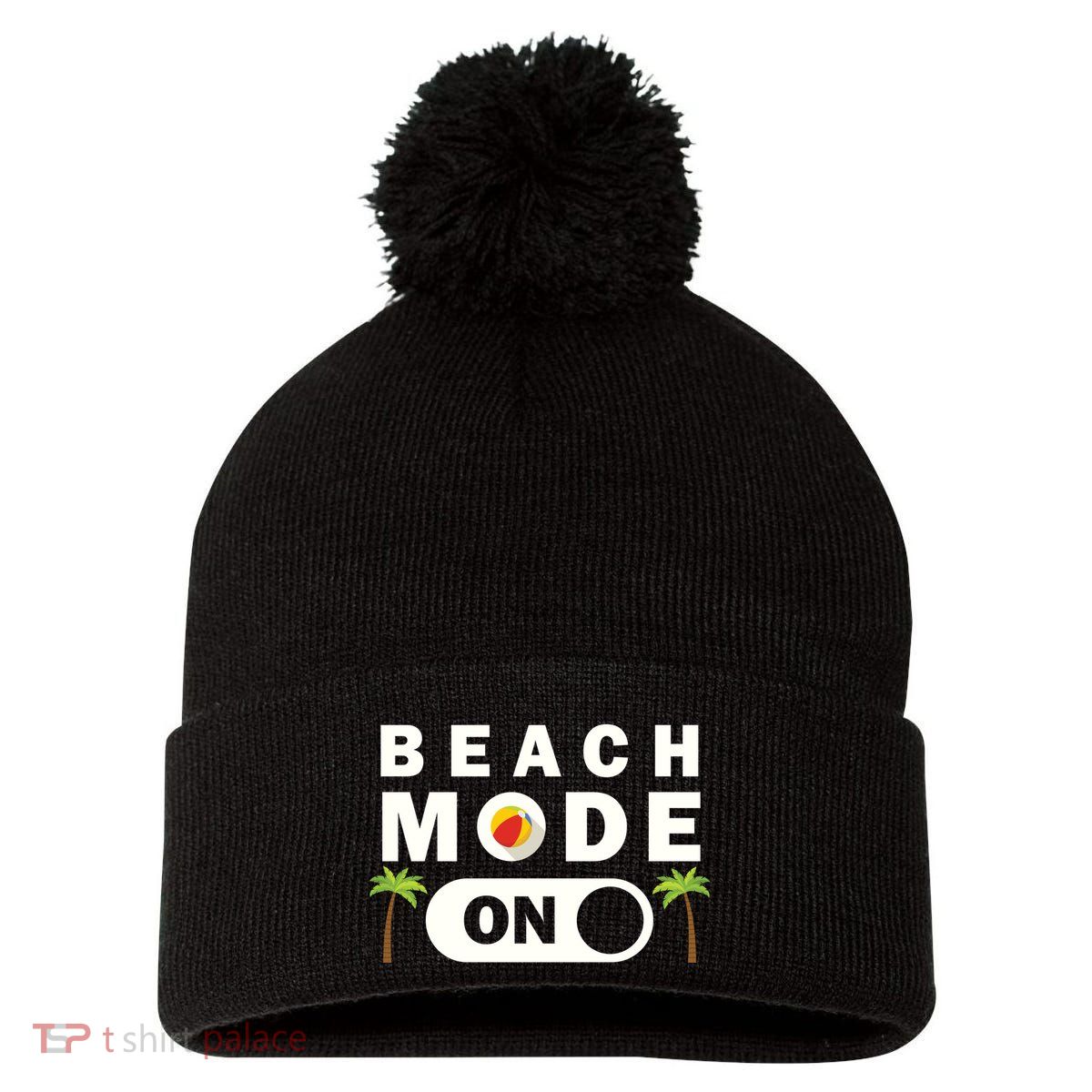 Beach Mode On Pom Pom 12in Knit Beanie