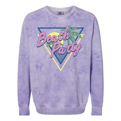 Beach Party Retro Wave Style Colorblast Crewneck Sweatshirt