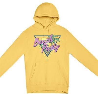 Beach Party Retro Wave Style Premium Pullover Hoodie