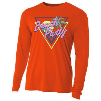 Beach Party Retro Wave Style Cooling Performance Long Sleeve Crew