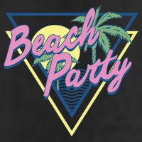 Beach Party Retro Wave Style 7 Panel Mesh Trucker Snapback Hat