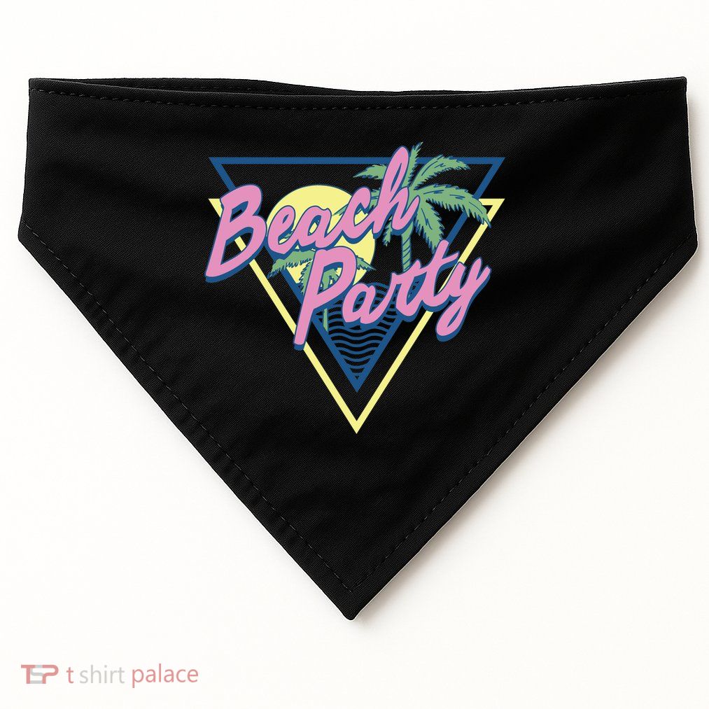Beach Party Retro Wave Style USA-Made Doggie Bandana