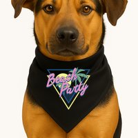 Beach Party Retro Wave Style USA-Made Doggie Bandana