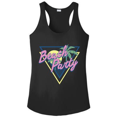 Beach Party Retro Wave Style Ladies PosiCharge Competitor Racerback Tank