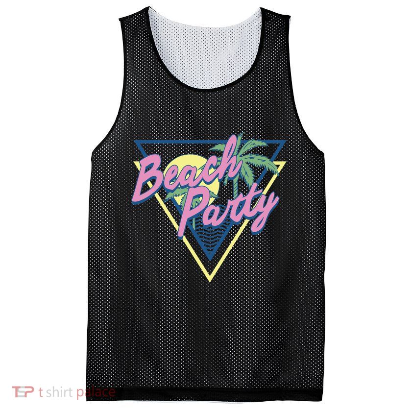 Beach Party Retro Wave Style Mesh Reversible Basketball Jersey Tank